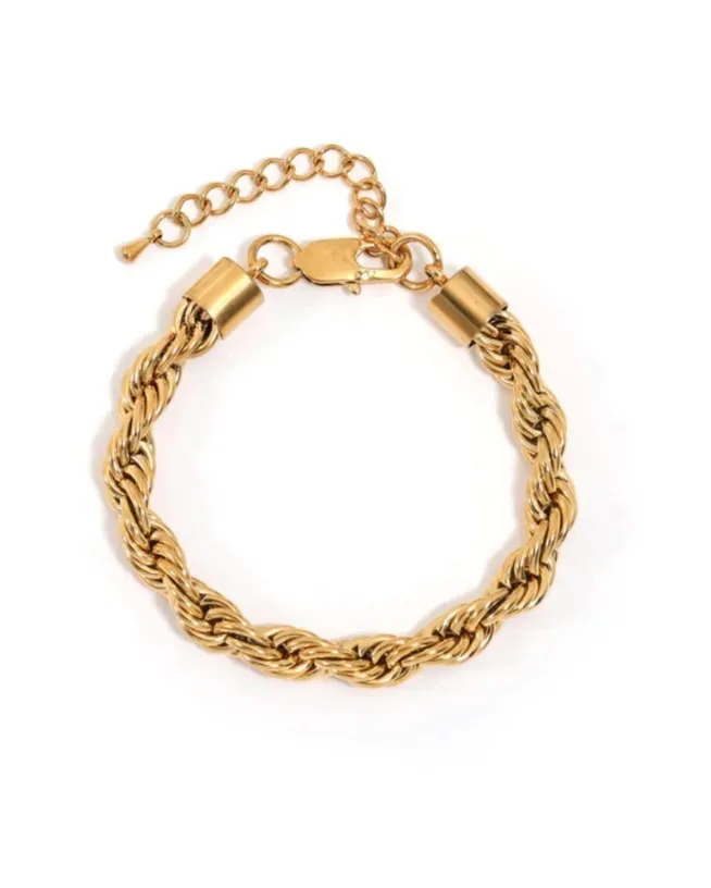 Waterproof Gold Rope Chain Bracelet